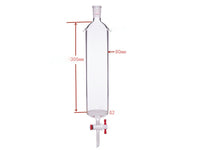 MSE PRO Sand Plate Chromatography Column with Ears, φ80mm, Effective Length 305mm, Gate Aperture: 4mm, 24/40