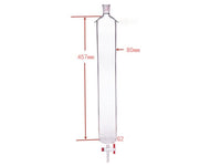 MSE PRO Sand Plate Chromatography Column with Ears, φ80mm, Effective Length 457mm, Gate Aperture: 4mm, 24/40