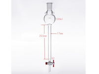 MSE PRO Sand Plate Chromatography Column with Hook, 24/40, φ17mm, Effective Length 203mm, Storage Ball Capacity 100mL
