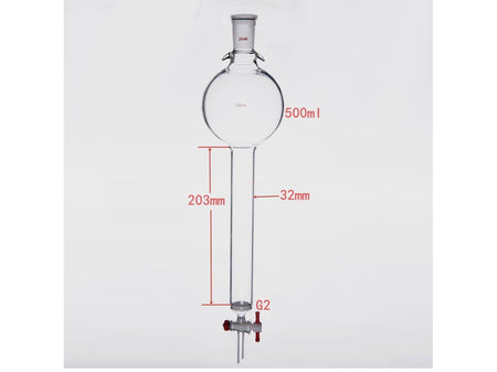 MSE PRO Sand Plate Chromatography Column with Hook, 24/40, φ32mm, Effective Length 203mm, Storage Ball Capacity 500mL