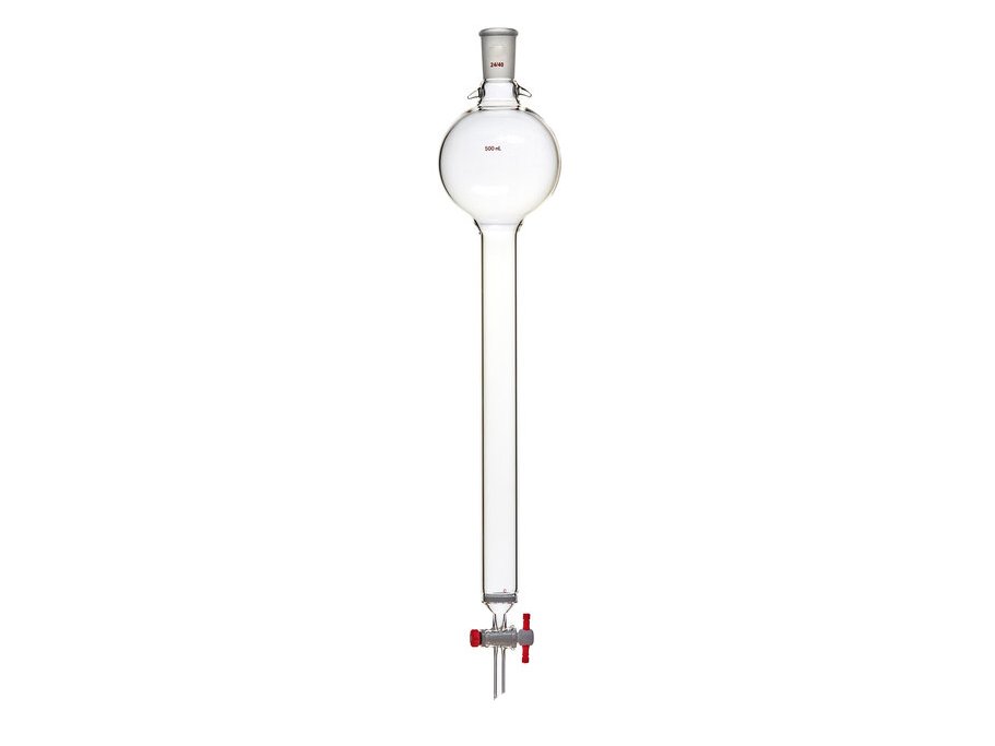 MSE PRO Sand Plate Chromatography Column with Hook, 24/40, φ32mm, Effective Length 305mm, Storage Ball Capacity 500mL - MSE Supplies LLC