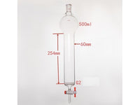 MSE PRO Sand Plate Chromatography Column with Hook, 24/40, φ60mm, Effective Length 254mm, Storage Ball Capacity 500mL
