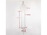 MSE PRO Sand Plate Chromatography Column with Hook, 24/40, φ60mm, Effective Length 457mm, Storage Ball Capacity 1000mL