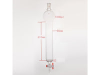 MSE PRO Sand Plate Chromatography Column with Hook, 24/40, φ80mm, Effective Length 610mm, Storage Ball Capacity 1000mL - MSE Supplies LLC