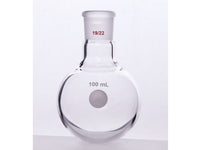 MSE PRO Single Neck Round Bottom Ball Bottle, Thick Wall High Strength, Grinding Mouth: 19/22, 100mL