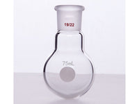 MSE PRO Single Neck Round Bottom Ball Bottle, Thick Wall High Strength, Grinding Mouth: 19/22, 75mL