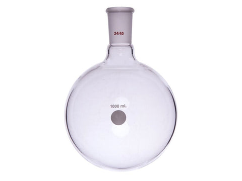 MSE PRO Single Neck Round Bottom Ball Bottle, Thick Wall High Strength, Grinding Mouth: 24/40, 1000mL