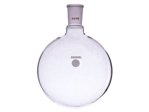 MSE PRO Single Neck Round Bottom Ball Bottle, Thick Wall High Strength, Grinding Mouth: 24/40, 3000mL