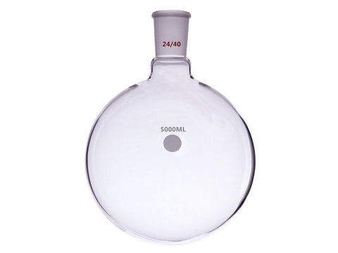 MSE PRO Single Neck Round Bottom Ball Bottle, Thick Wall High Strength, Grinding Mouth: 24/40, 5000mL