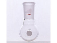MSE PRO Single Neck Round Bottom Ball Bottle, Thick Wall High Strength, Grinding Mouth: 24/40, 75mL