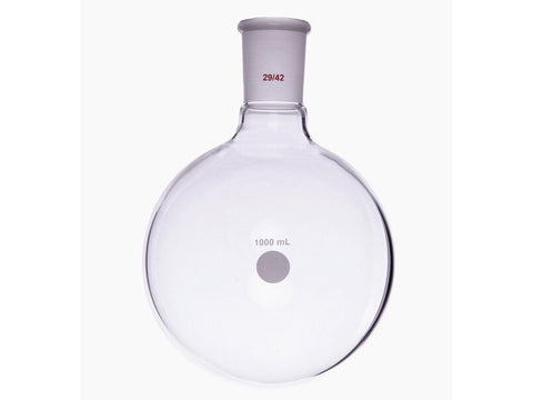 MSE PRO Single Neck Round Bottom Ball Bottle, Thick Wall High Strength, Grinding Mouth: 29/42, 1000mL