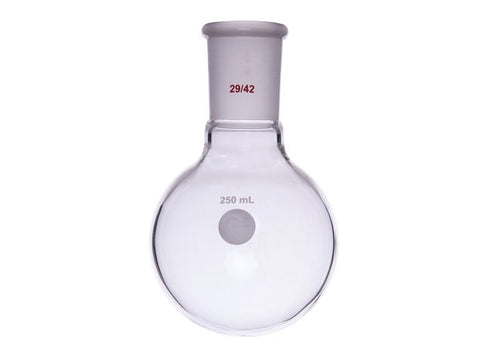 MSE PRO Single Neck Round Bottom Ball Bottle, Thick Wall High Strength, Grinding Mouth: 29/42, 250mL