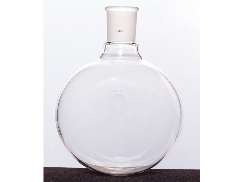 MSE PRO Single Neck Round Bottom Ball Bottle, Thick Wall High Strength, Grinding Mouth: 34/45, 2000mL