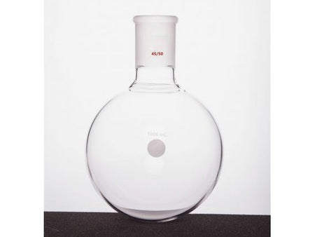 MSE PRO Single Neck Round Bottom Ball Bottle, Thick Wall High Strength, Grinding Mouth: 45/50, 1000mL