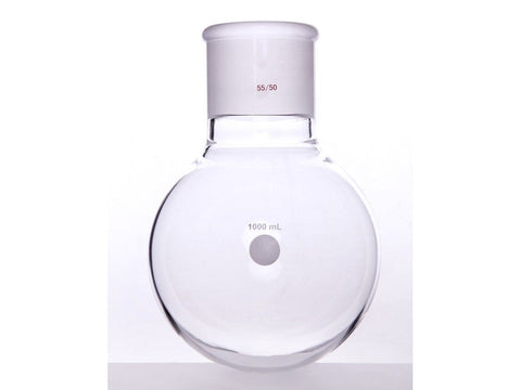 MSE PRO Single Neck Round Bottom Ball Bottle, Thick Wall High Strength, Grinding Mouth: 55/50, 1000mL