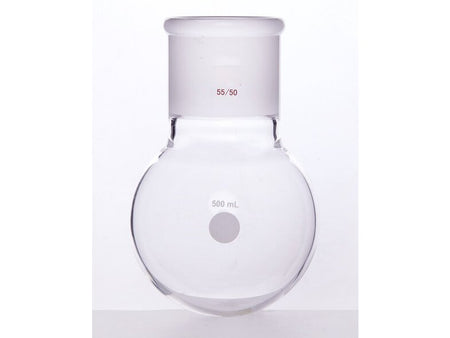 MSE PRO Single Neck Round Bottom Ball Bottle, Thick Wall High Strength, Grinding Mouth: 55/50, 500mL