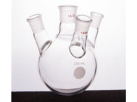 MSE PRO Slanted Four-Mouth Round Bottom Ball Bottle, Middle Grinding Mouth: 19/22, Side Grinding Mouth: 14/20, 250mL