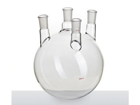 MSE PRO Small Angle Four-Mouth Ball Bottle, Main Mouth 24/40, Side Mouth 24/40, Front Mouth 24/40, 5L