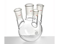 MSE PRO Small Angle Four-Mouth Ball Bottle, Main Mouth: 29/42, Side Mouth: 24/40, Front Mouth: 19/22, 500mL