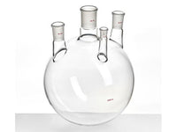 MSE PRO Small Angle Four-Mouth Ball Bottle, Main Mouth: 34/45, Side Mouth: 24/40, Front Mouth: 14/20, 5L
