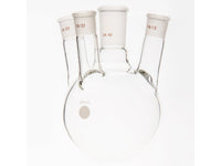 MSE PRO Small Angle Four-Mouth Round Bottom Ball Bottle, Middle Grinding Mouth: 24/40, Side Grinding Mouth: 19/22, 500mL
