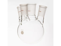 MSE PRO Small Angle Four-Mouth Round Bottom Ball Bottle, Middle Grinding Mouth: 29/42, Side Grinding Mouth: 24/40, 500mL