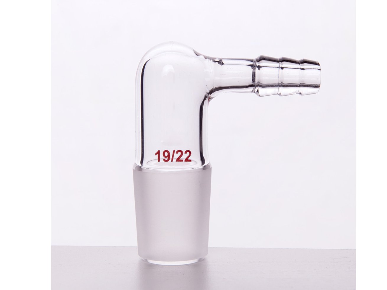 MSE PRO Space-Saving Exhaust Joint, Grinding Mouth 19/22, Small Nozzle Outer Diameter 8mm - MSE Supplies LLC