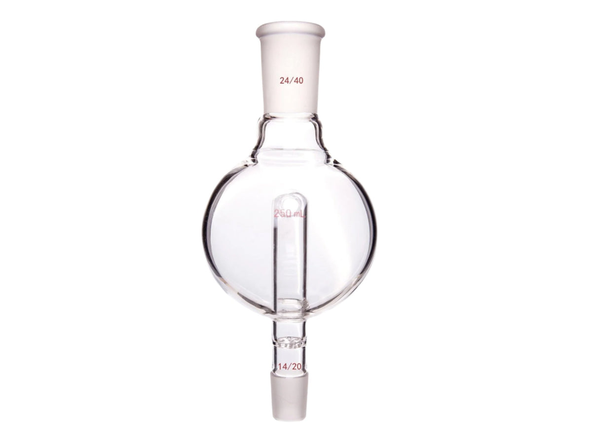 MSE PRO Splash-Proof Balls, Perforated Glass, Upper Mouth: 24/40, Lower Mouth: 14/20, 250mL - MSE Supplies LLC
