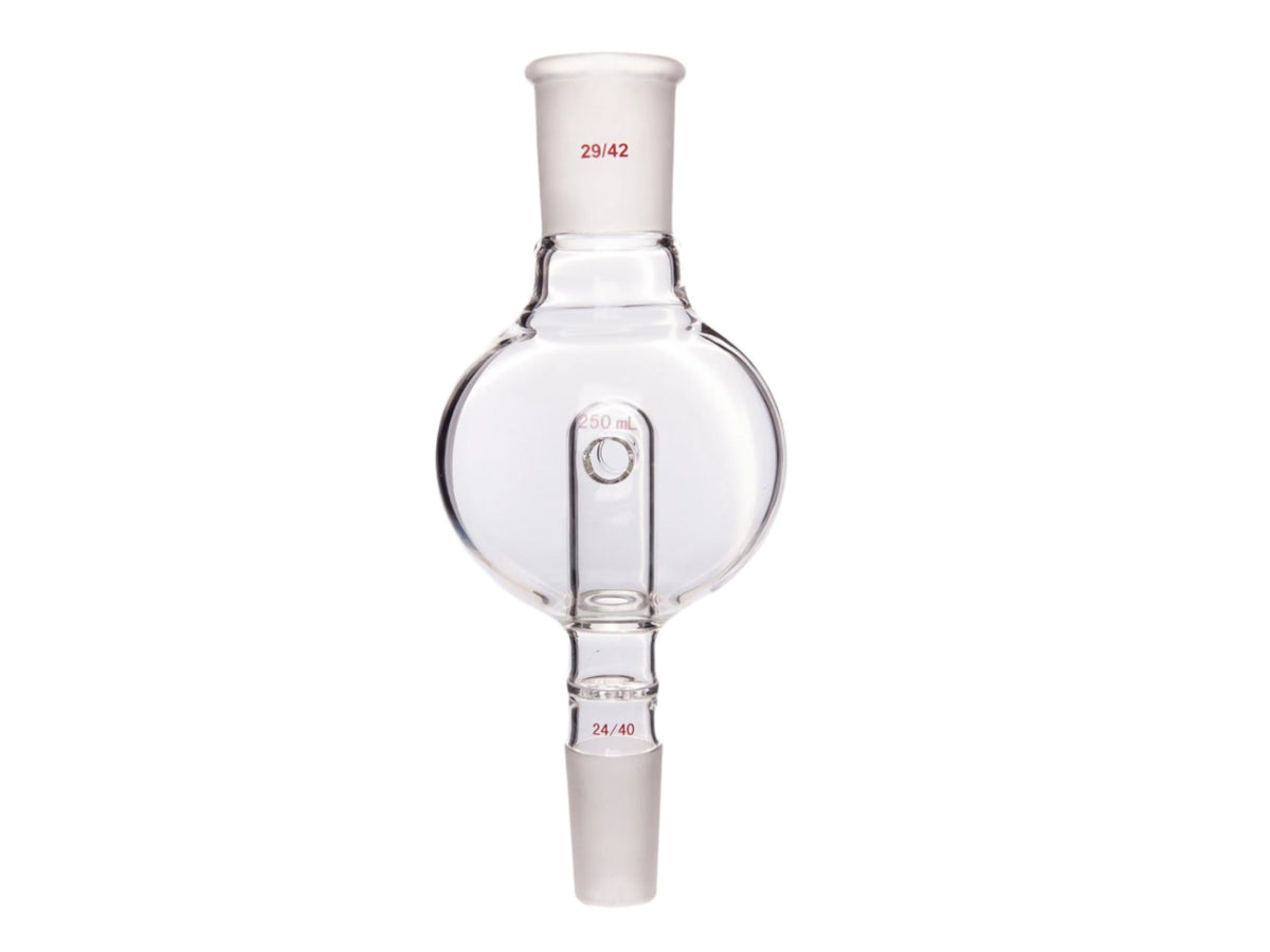 MSE PRO Splash-Proof Balls, Perforated Glass, Upper Mouth: 29/42, Lower Mouth: 24/40, 250mL - MSE Supplies LLC
