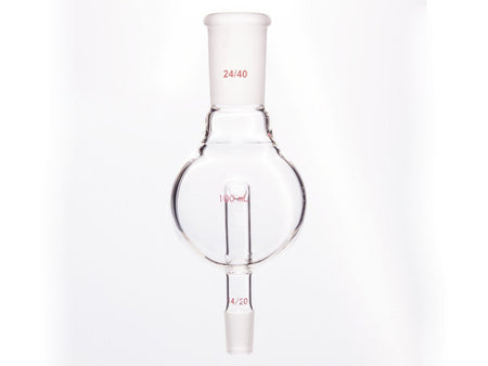 MSE PRO Splash-Proof Balls, with Backflow Hole, Upper Mouth: 24/40, Lower Mouth: 14/20, 100mL - MSE Supplies LLC