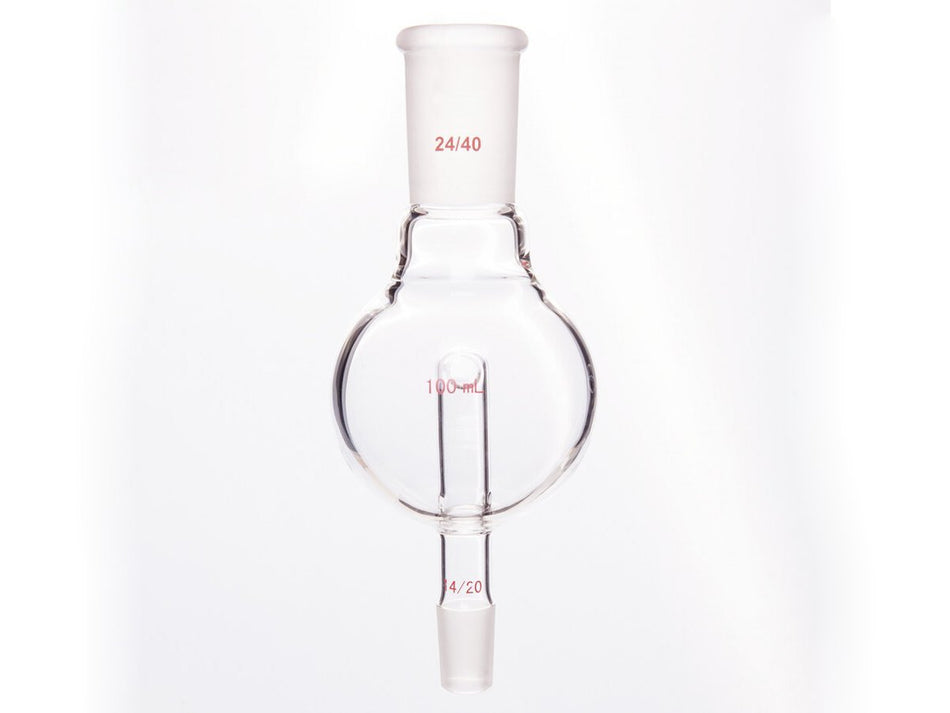 MSE PRO Splash-Proof Balls, with Backflow Hole, Upper Mouth: 24/40, Lower Mouth: 14/20, 100mL - MSE Supplies LLC