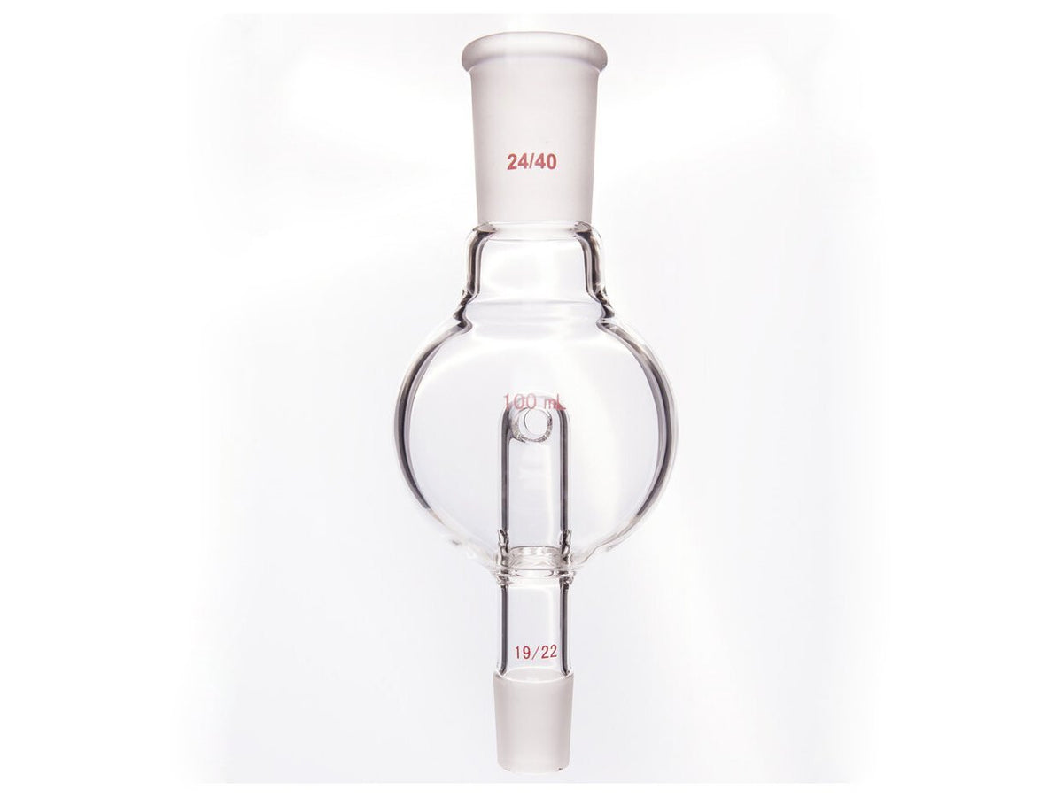 MSE PRO Splash-Proof Balls, with Backflow Hole, Upper Mouth: 24/40, Lower Mouth: 19/22, 100mL - MSE Supplies LLC