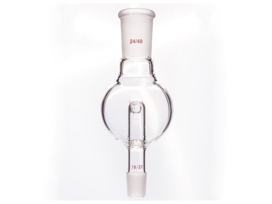 MSE PRO Splash-Proof Balls, with Backflow Hole, Upper Mouth: 24/40, Lower Mouth: 19/22, 100mL - MSE Supplies LLC