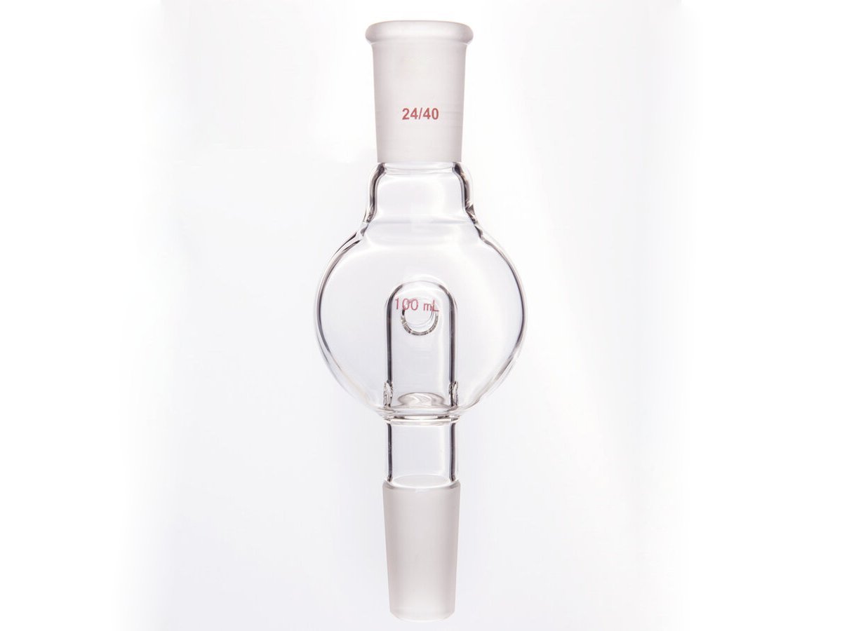 MSE PRO Splash-Proof Balls, with Backflow Hole, Upper Mouth: 24/40, Lower Mouth: 24/40, 100mL - MSE Supplies LLC