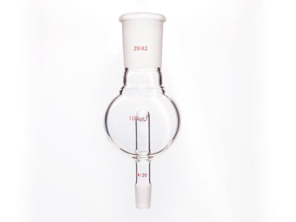 MSE PRO Splash-Proof Balls, with Backflow Hole, Upper Mouth: 29/42, Lower Mouth: 14/20, 100mL - MSE Supplies LLC