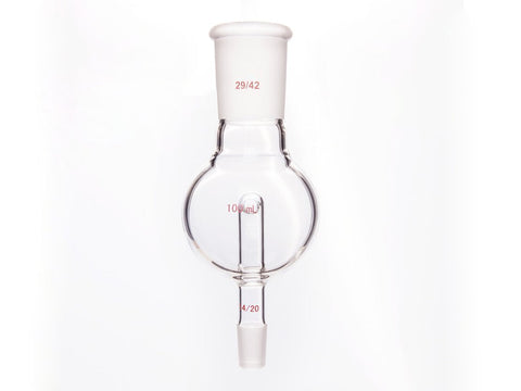 MSE PRO Splash-Proof Balls, with Backflow Hole, Upper Mouth: 29/42, Lower Mouth: 14/20, 100mL - MSE Supplies LLC