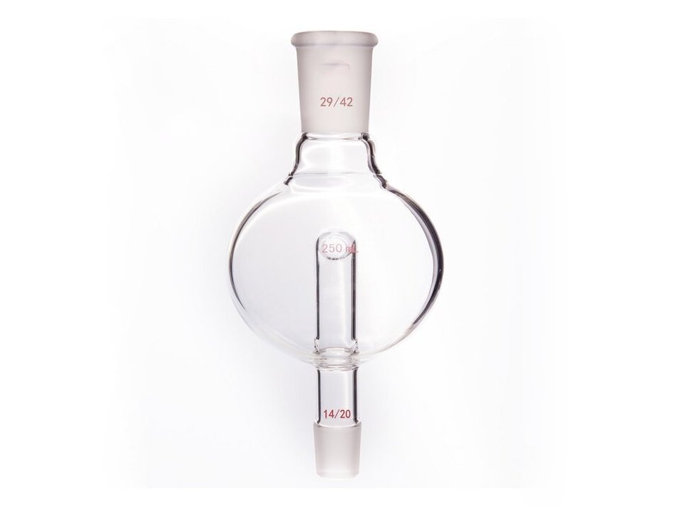 MSE PRO Splash-Proof Balls, with Backflow Hole, Upper Mouth: 29/42, Lower Mouth: 14/20, 250mL - MSE Supplies LLC