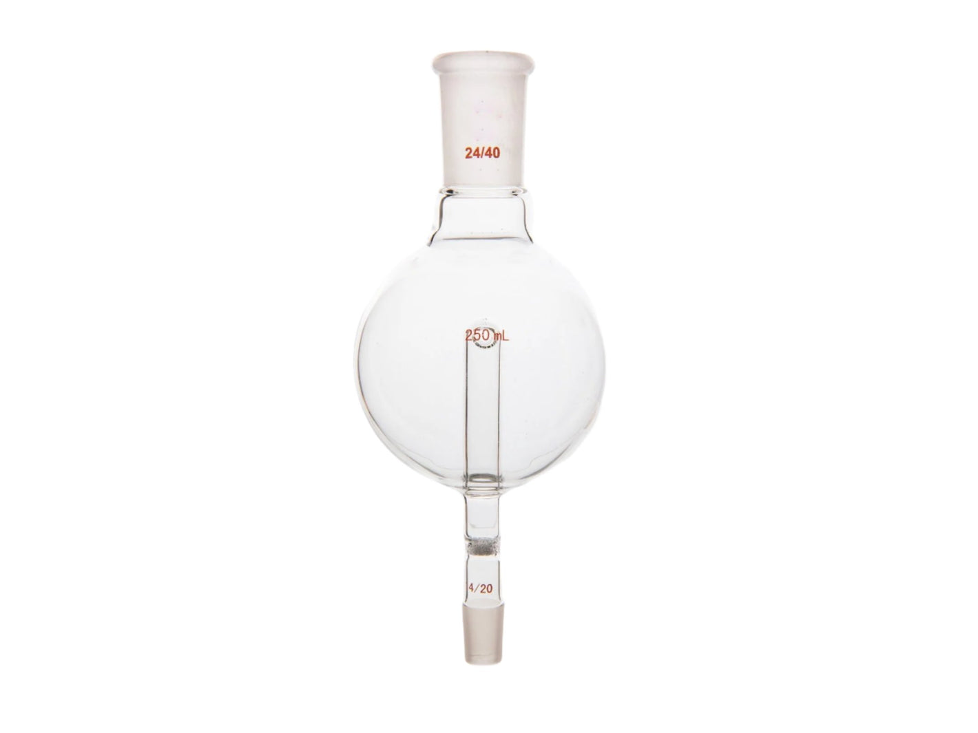MSE PRO Splash-Proof Balls, with Sandpaper, Upper Mouth: 24/40, Lower Mouth: 14/20, 250mL - MSE Supplies LLC