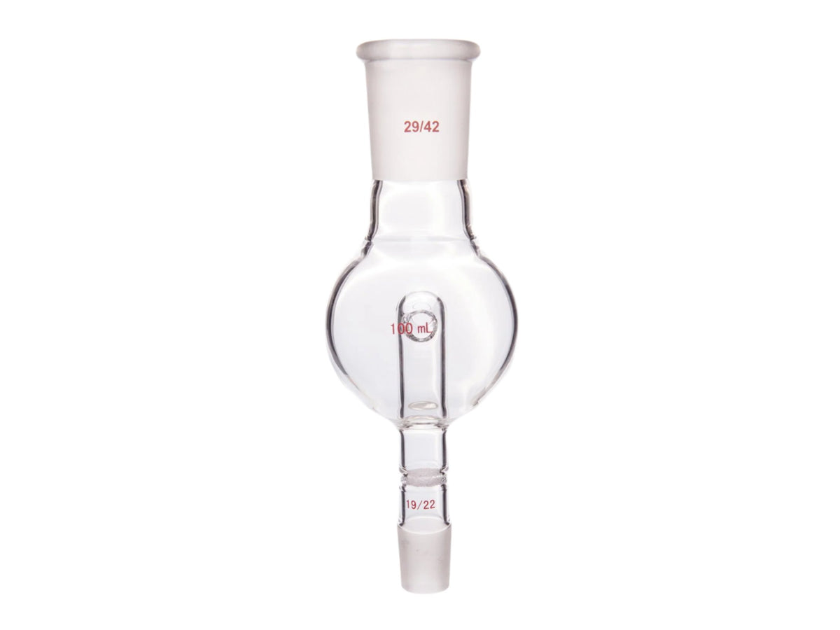 MSE PRO Splash-Proof Balls, with Sandpaper, Upper Mouth: 29/42, Lower Mouth: 19/22, 100mL - MSE Supplies LLC