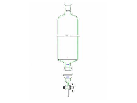 MSE PRO Split 35/20 Ball Bowl Connection, with Sand Plate Chromatography Column, φ46mm, Effective Length 305mm, Gate Aperture: 2mm, 24/40 - MSE Supplies LLC