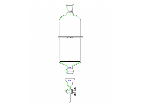 MSE PRO Split 35/20 Ball Bowl Connection, with Sand Plate Chromatography Column, φ60mm, Effective Length 203mm, Gate Aperture: 4mm, 24/40