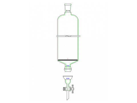MSE PRO Split 35/20 Ball Bowl Connection, with Sand Plate Chromatography Column, φ60mm, Effective Length 203mm, Gate Aperture: 4mm, 24/40