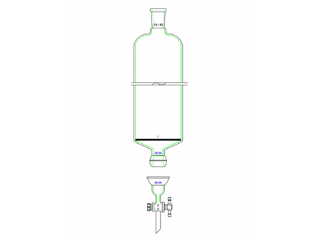 MSE PRO Split 35/20 Ball Bowl Connection, with Sand Plate Chromatography Column, φ60mm, Effective Length 254mm, Gate Aperture: 4mm, 24/40