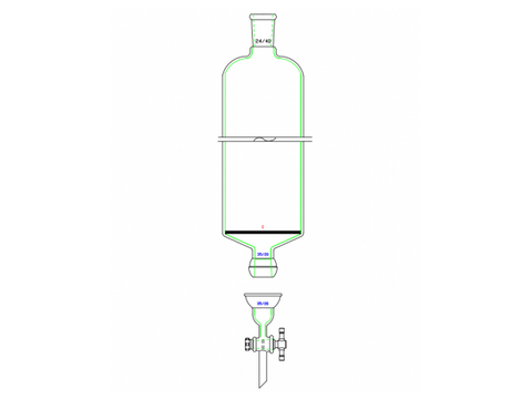 MSE PRO Split 35/20 Ball Bowl Connection, with Sand Plate Chromatography Column, φ60mm, Effective Length 254mm, Gate Aperture: 4mm, 24/40