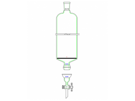 MSE PRO Split 35/20 Ball Bowl Connection, with Sand Plate Chromatography Column, φ60mm, Effective Length 305mm, Gate Aperture: 4mm, 24/40