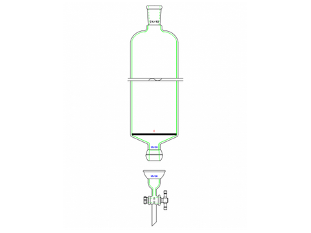 MSE PRO Split 35/20 Ball Bowl Connection, with Sand Plate Chromatography Column, φ60mm, Effective Length 457mm, Gate Aperture: 4mm, 24/40