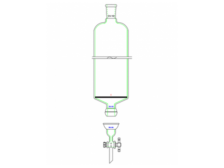 MSE PRO Split 35/20 Ball Bowl Connection, with Sand Plate Chromatography Column, φ60mm, Effective Length 610mm, Gate Aperture: 4mm, 24/40