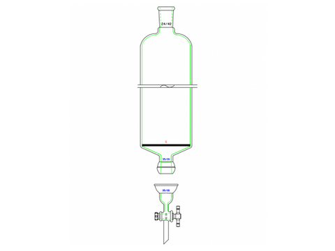 MSE PRO Split 35/20 Ball Bowl Connection, with Sand Plate Chromatography Column, φ60mm, Effective Length 610mm, Gate Aperture: 4mm, 24/40