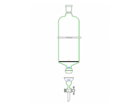 MSE PRO Split 35/20 Ball Bowl Connection, with Sand Plate Chromatography Column, φ80mm, Effective Length 203mm, Gate Aperture: 4mm, 24/40