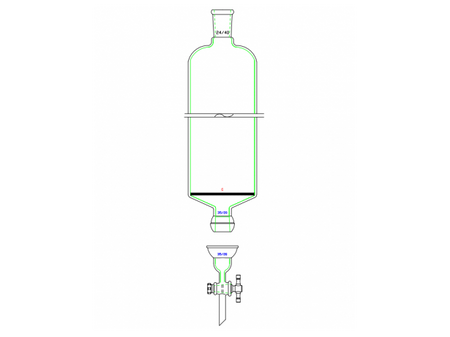 MSE PRO Split 35/20 Ball Bowl Connection, with Sand Plate Chromatography Column, φ80mm, Effective Length 254mm, Gate Aperture: 4mm, 24/40